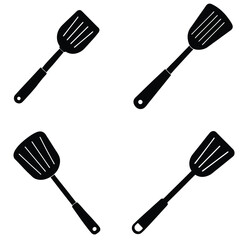 Spatula Vector Shilhouette Bundle Set Collection