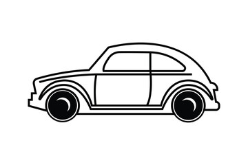 Car silhouettes line art vector on white background