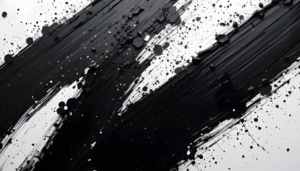 Bold black strokes on a stark white canvas, a powerful monochrome dance expressing raw energy and unrestrained creativity, full of dramatic texture and dynamic movement.