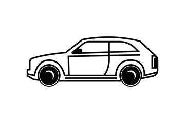 Car silhouettes line art vector on white background