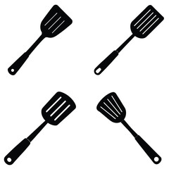 Spatula Vector Shilhouette Bundle Set Collection