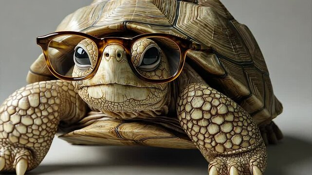 A tortoise wearing spectacles