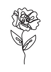 Flower line art hand drawing minimalist illustration