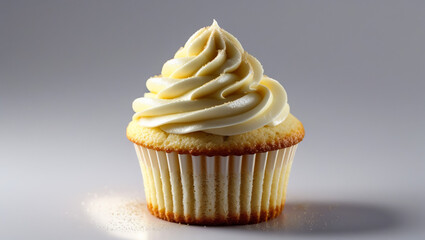 Delicious cupcake on white background