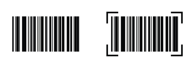 Realistic barcode icon, bar code scratched vector illustration, barcode icon for selling tag, product barcode, trendy bar code for web design. EPS 10 file