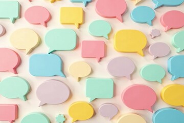 Obraz premium Pastel speech bubbles, seamless repeat pattern, communication, pattern