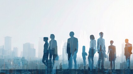 Diverse Business Team Standing in Urban Setting with Financial Focus