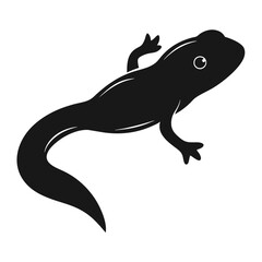 Obraz premium frog tadpole silhouette isolated white background