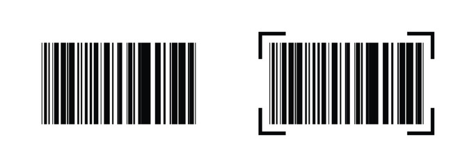 Realistic barcode icon, bar code scratched vector illustration, barcode icon for selling tag, product barcode, trendy bar code for web design. EPS 10 file