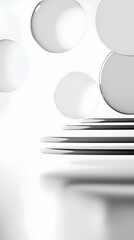 Abstract White and Grey Spheres on a Minimalist Platform