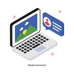 Media Comment Concept isometric Style Illustrations. Eps 10 File 