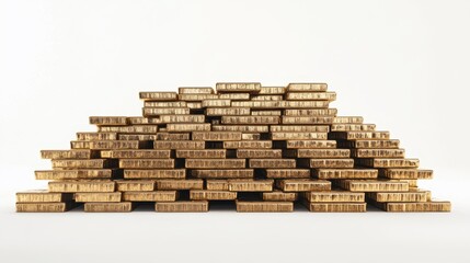 Stacks of Gold Bars in Abundant Arrangement