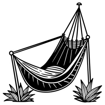 black hammock resting outdoors clip art preview