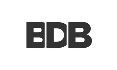 BDB logo design template with strong and modern bold text. Initial based vector logotype featuring simple and minimal typography. Trendy company identity.