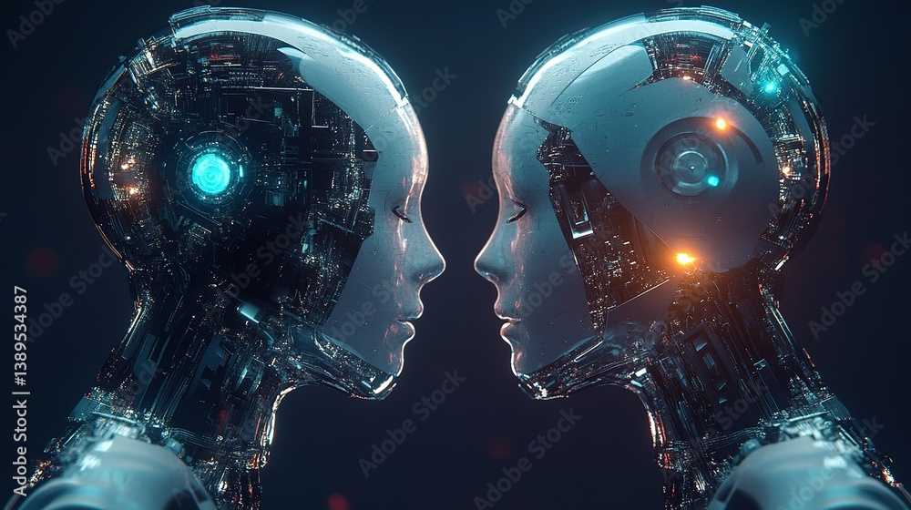 Poster a high-tech digital twin model optimizing factory automation efficiency.
