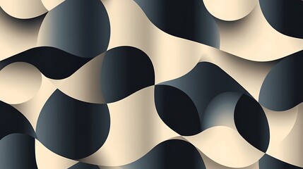 Obraz premium Abstract beige and dark gray wavy pattern.