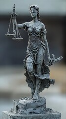 Fototapeta premium Justice Statue Holding Scales Outdoors