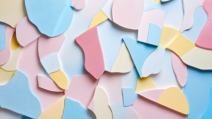 Abstract pastel paper shapes background.
