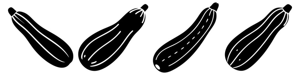 zucchini icon, zucchini silhouette vector illustration-simple silhouette illustration of zucchini, perfect for zucchini logos and icons