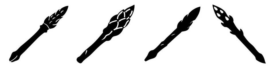 asparagus spear icon, asparagus spear silhouette vector illustration-simple silhouette illustration of asparagus spear, perfect for asparagus spear logos and icons