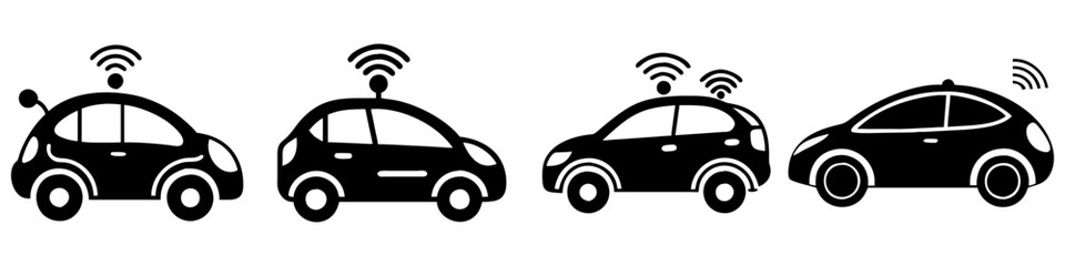 autonomous car icon, autonomous car silhouette vector illustration-simple silhouette illustration of autonomous car, perfect for autonomous car logos and icons