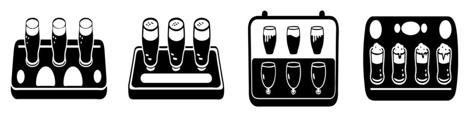 beer flight board icon, beer flight board silhouette vector illustration-simple silhouette illustration of beer flight board, perfect for beer flight board logos and icons