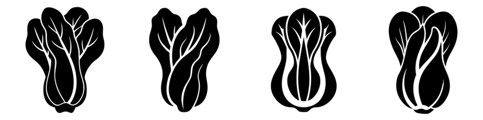 bok choy icon, bok choy silhouette vector illustration-simple silhouette illustration of bok choy, perfect for bok choy logos and icons