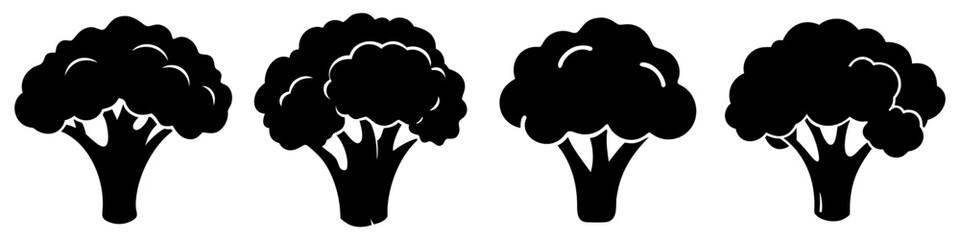 broccoli icon, broccoli silhouette vector illustration-simple silhouette illustration of broccoli, perfect for broccoli logos and icons