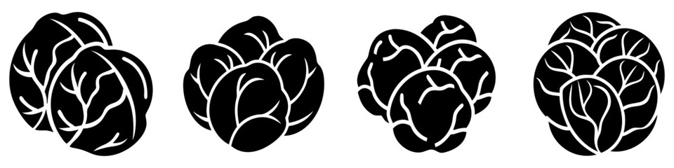 brussels sprouts icon, brussels sprouts silhouette vector illustration-simple silhouette illustration of brussels sprouts, perfect for brussels sprouts logos and icons
