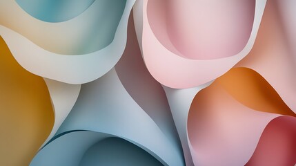 Abstract pastel paper swirls.
