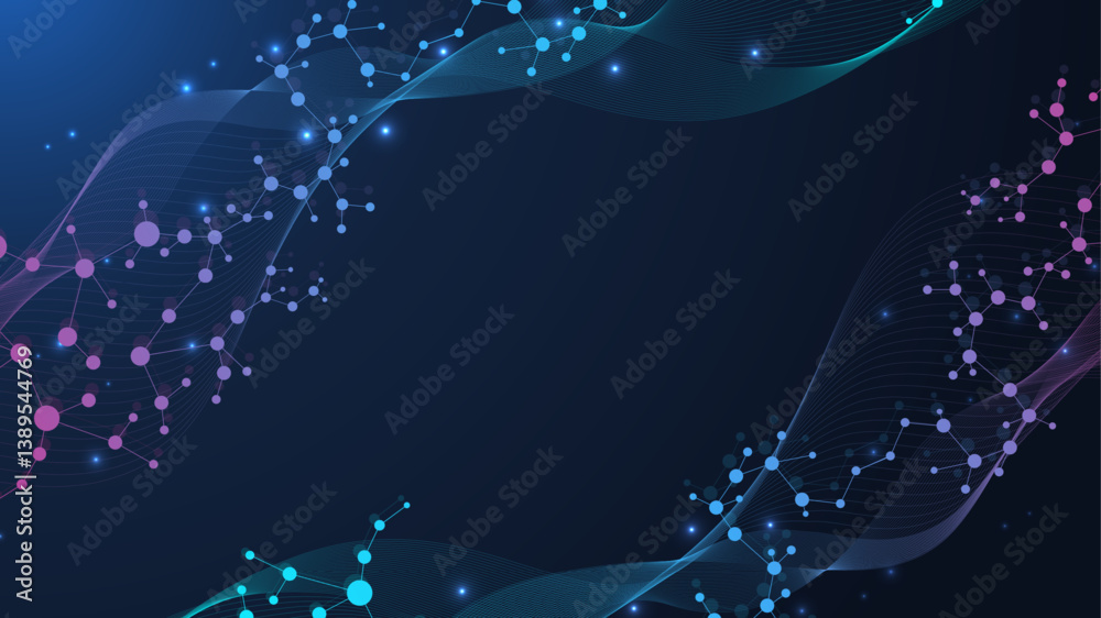 Canvas Prints structure molecule and communication dna, atom, neurons. science concept for your design. connected 