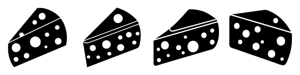 cheese wedge icon, cheese wedge silhouette vector illustration-simple silhouette illustration of cheese wedge, perfect for cheese wedge logos and icons