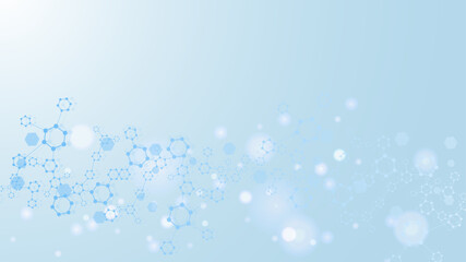 Molecular structure DNA, atom, neurons. Science concept for your design. Connected lines with dots. Medical, technology, chemistry, science background. Vector illustration