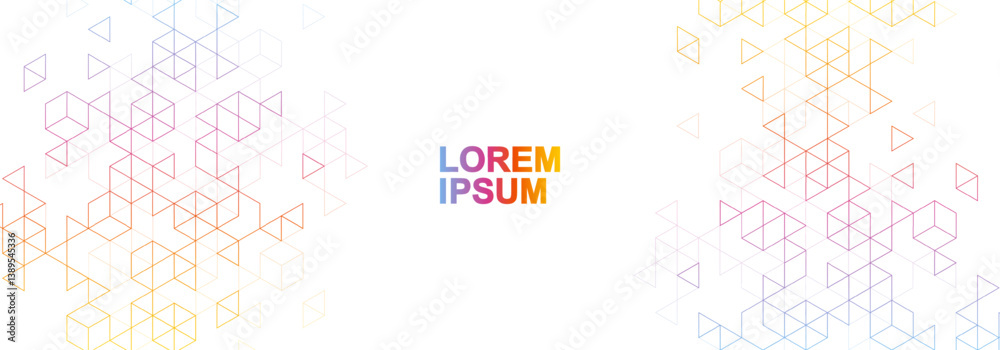 Poster technology abstract background with triangle and hexagon shapes. triangular geometric texture for he