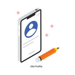 Edit Profile Concept isometric Style Illustrations. Eps 10 File 