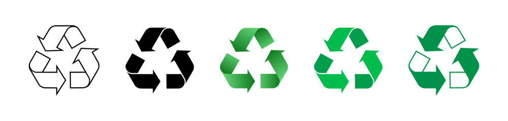Recycling Symbols in Different Styles Vector Set