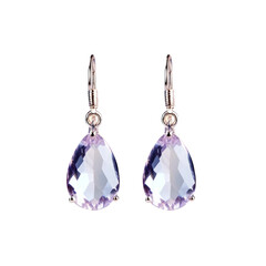 Elegant lavender gemstone earrings jewelry store product showcase modern boutique close-up view fashion accessory