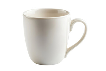 Elegant off white ceramic mug perfect for coffee or tea simple design clean lines studio shot bright