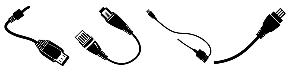 ethernet cable icon, ethernet cable silhouette vector illustration-simple silhouette illustration of ethernet cable, perfect for ethernet cable logos and icons
