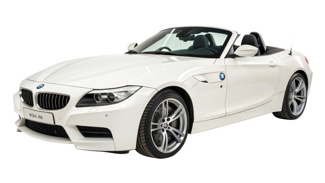 white bmw z4 car isolated