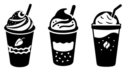 frappuccino icon, frappuccino silhouette vector illustration-simple silhouette illustration of frappuccino, perfect for frappuccino logos and icons