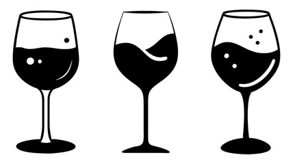 glass of ros icon, glass of ros silhouette vector illustration-simple silhouette illustration of glass of ros, perfect for glass of ros logos and icons