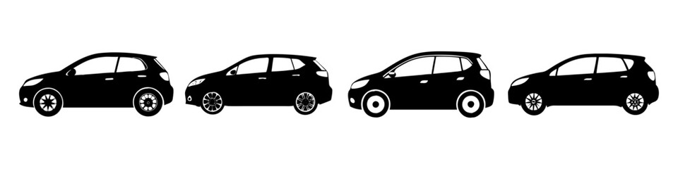 hatchback icon, hatchback silhouette vector illustration-simple silhouette illustration of hatchback, perfect for hatchback logos and icons