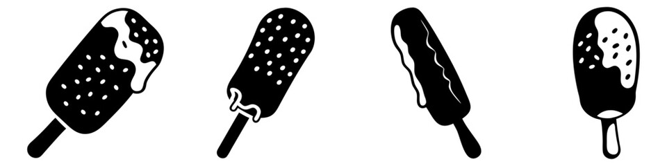 ice pop icon, ice pop silhouette vector illustration-simple silhouette illustration of ice pop, perfect for ice pop logos and icons