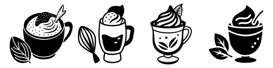 matcha latte icon, matcha latte silhouette vector illustration-simple silhouette illustration of matcha latte, perfect for matcha latte logos and icons