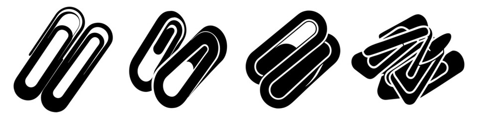 paper clips icon, paper clips silhouette vector illustration-simple silhouette illustration of paper clips, perfect for paper clips logos and icons