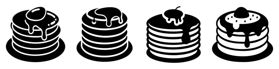 pancakes with syrup icon, pancakes with syrup silhouette vector illustration-simple silhouette illustration of pancakes with syrup, perfect for pancakes with syrup logos and icons