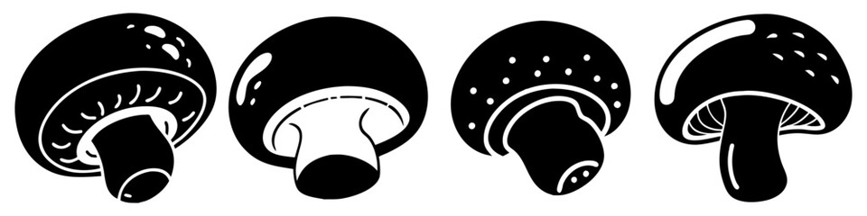 portobello mushroom icon, portobello mushroom silhouette vector illustration-simple silhouette illustration of portobello mushroom, perfect for portobello mushroom logos and icons