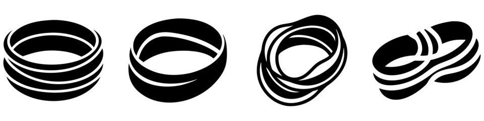 rubber bands icon, rubber bands silhouette vector illustration-simple silhouette illustration of rubber bands, perfect for rubber bands logos and icons