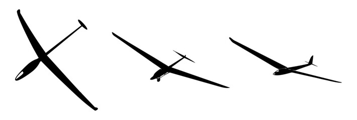 sailplane icon, sailplane silhouette vector illustration-simple silhouette illustration of sailplane, perfect for sailplane logos and icons